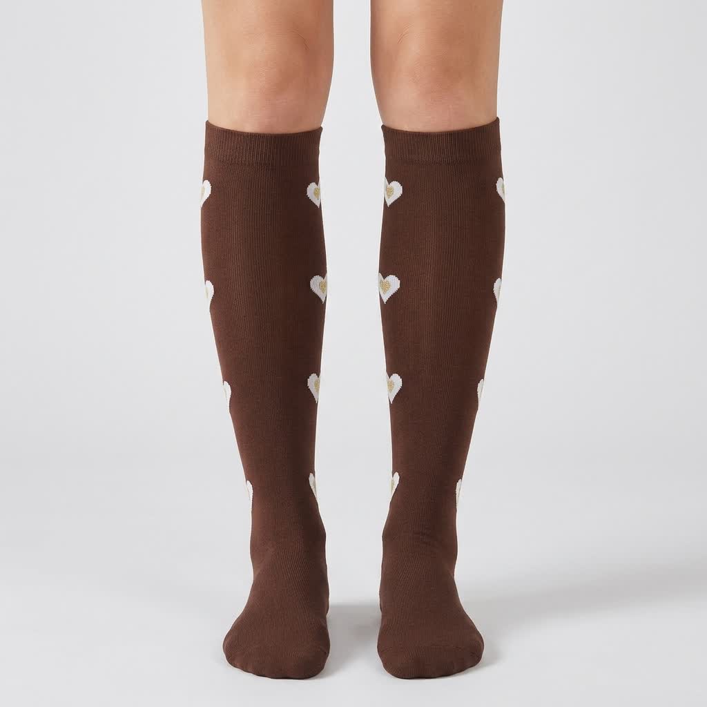 Black Heart Compression Socks(6 Pairs) - Caramel - S/M - image 6