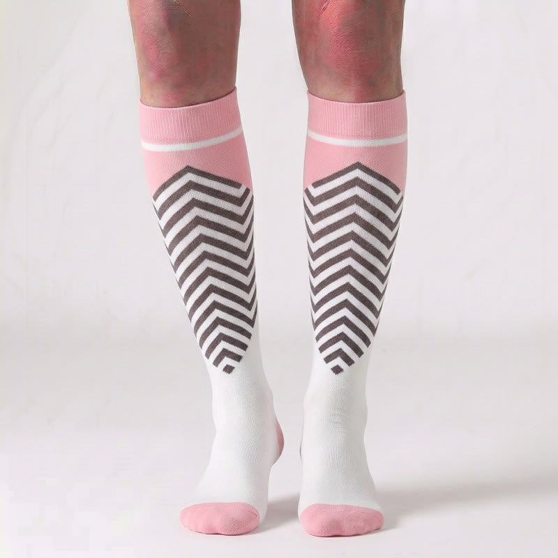 Plus Size Various Patterns Compression Socks(6 Pairs) - image 1