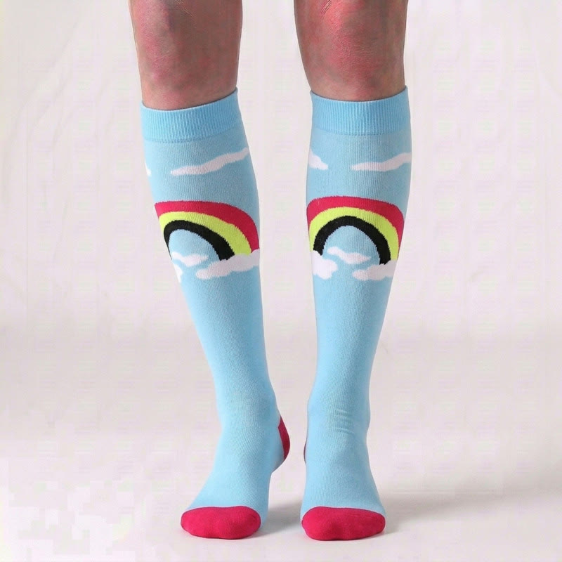 Plus Size Various Patterns Compression Socks(6 Pairs) - image 2