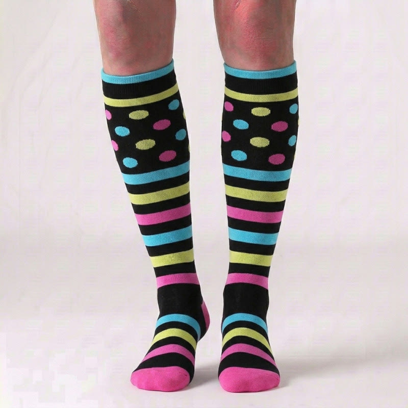 Plus Size Various Patterns Compression Socks(6 Pairs) - image 4
