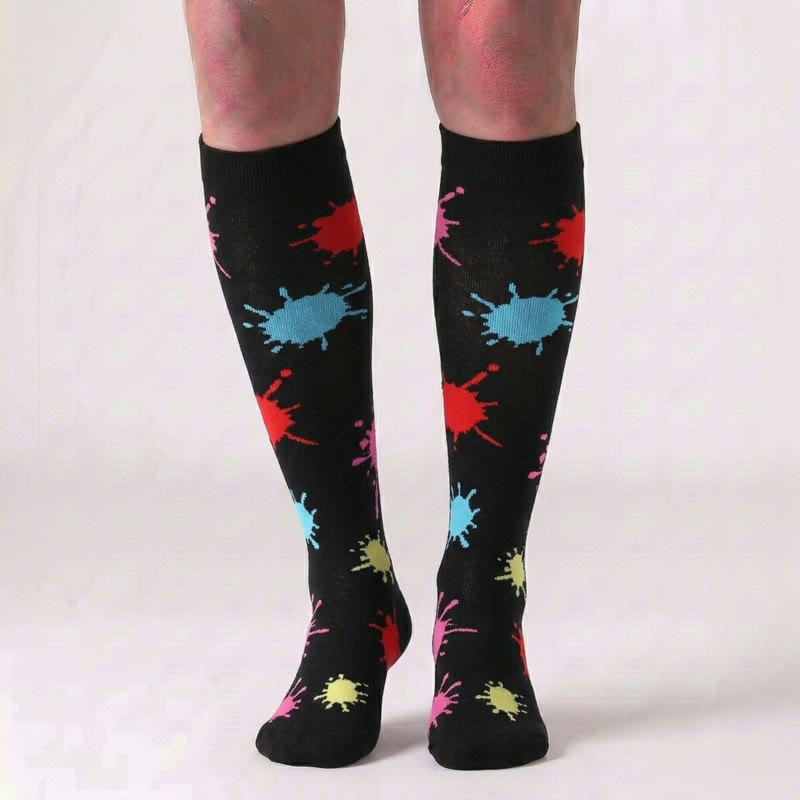 Plus Size Various Patterns Compression Socks(6 Pairs) - image 5