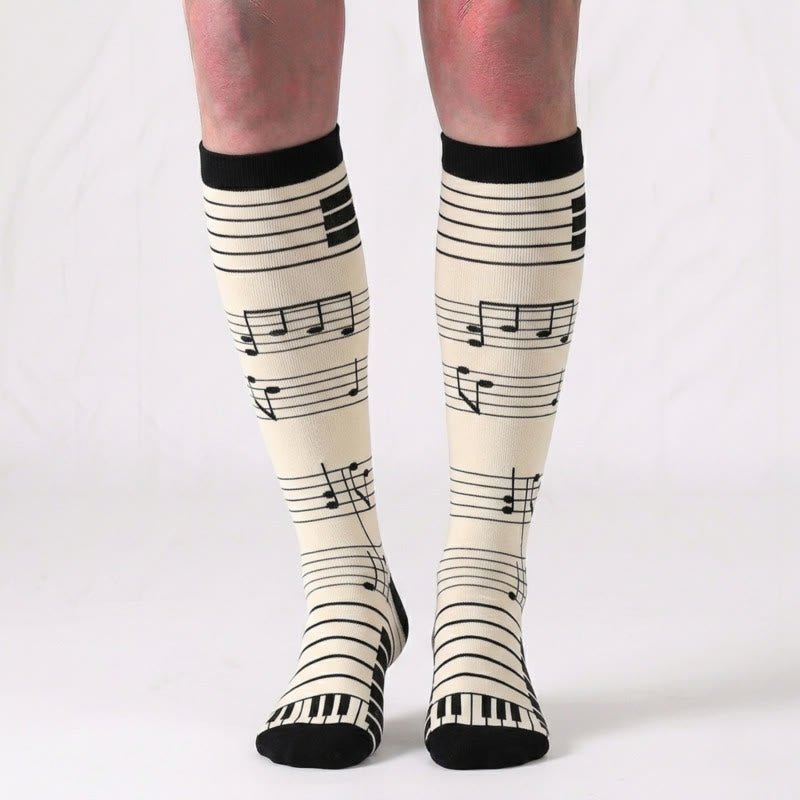 Plus Size Various Patterns Compression Socks(6 Pairs) - image 3