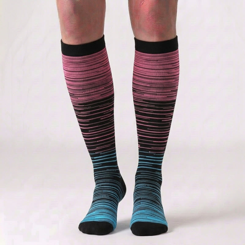 Color Thin Lines Compression Socks(6 Pairs) - image 1