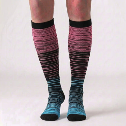 Color Thin Lines Compression Socks(6 Pairs) - image 1