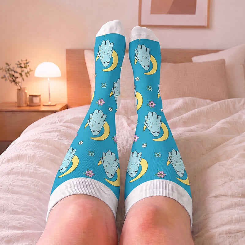 Plus Size Ghost Moon Compression Socks - image 1
