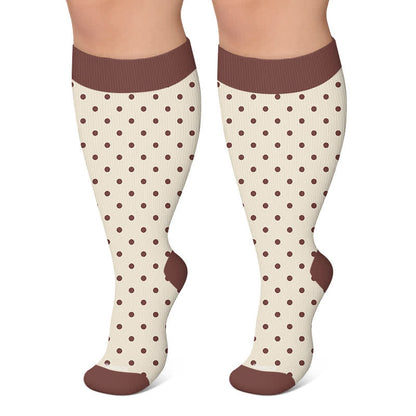 Plus Size Starry Cat Compression Socks - Apricot - 4XL - image 5