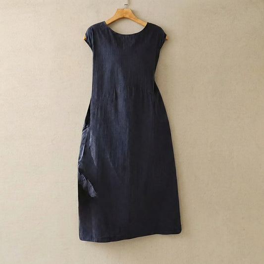 Textured Cotton Blend Midi Dress - image 0