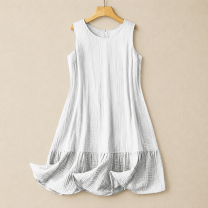 Sleeveless A-Line Midi Dress - White - 4XL - image 2