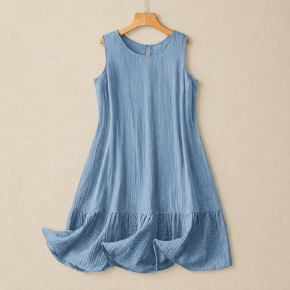 Sleeveless A-Line Midi Dress - Blue - 4XL - image 0