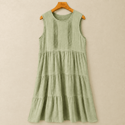 Cotton Tiered Sleeveless Midi Dress - Green - XL - image 1