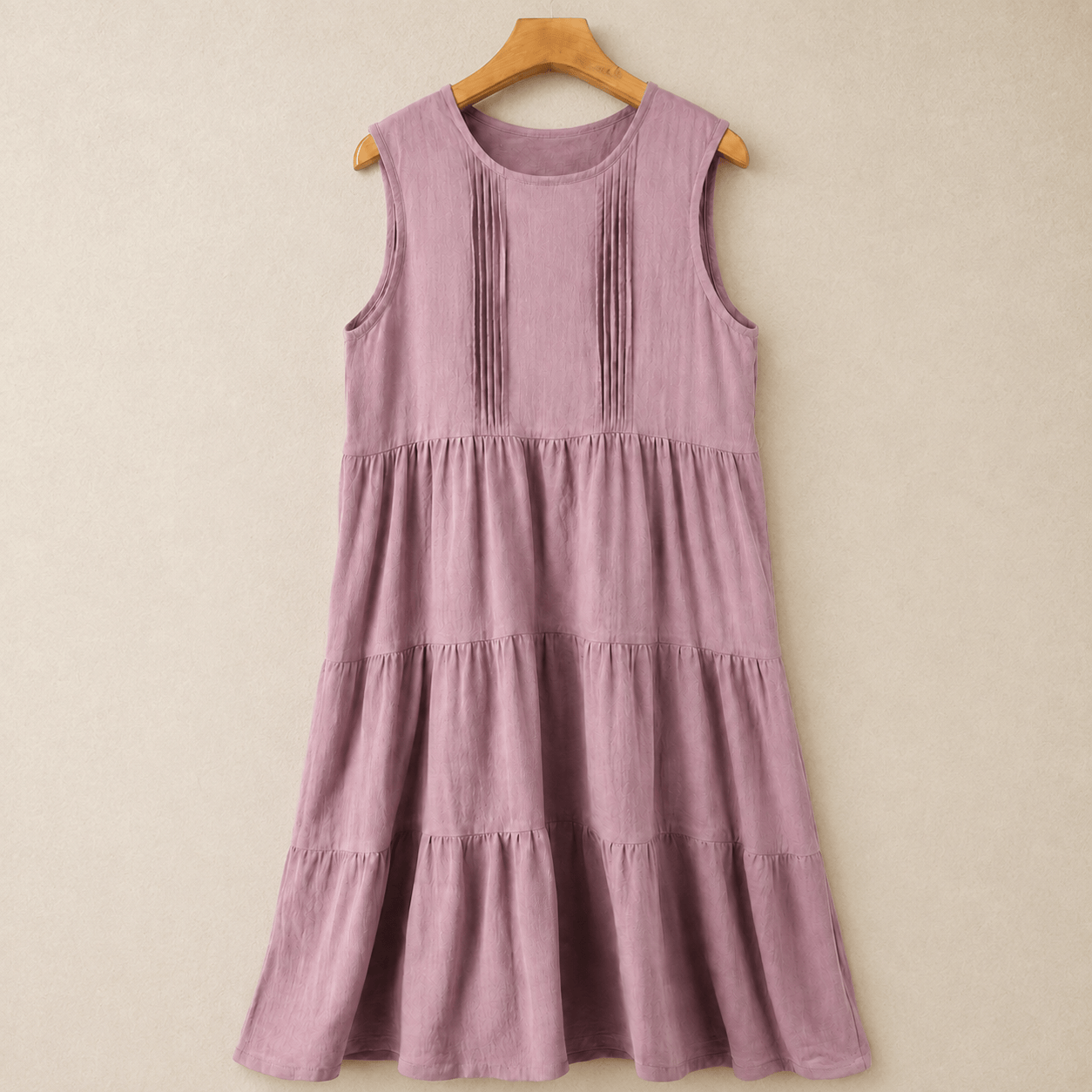 Cotton Tiered Sleeveless Midi Dress - Purple - XL - image 0