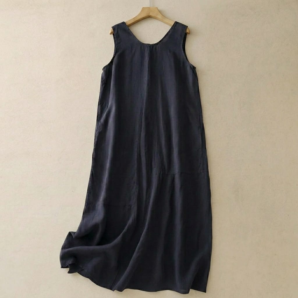Breezy Cotton Pocket Maxi Dress - Navy Blue - 2XL - image 1
