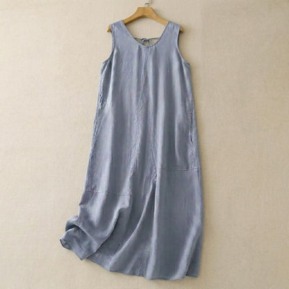 Breezy Cotton Pocket Maxi Dress - Blue - 2XL - image 0