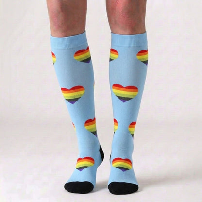 Rainbow Heart Compression Socks(3 Pairs) - image 1