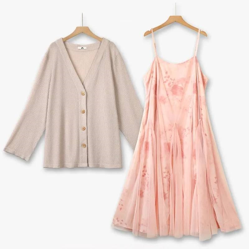 Romantic Floral Two Piece Set - 2Pcs Set - 6XL - image 0