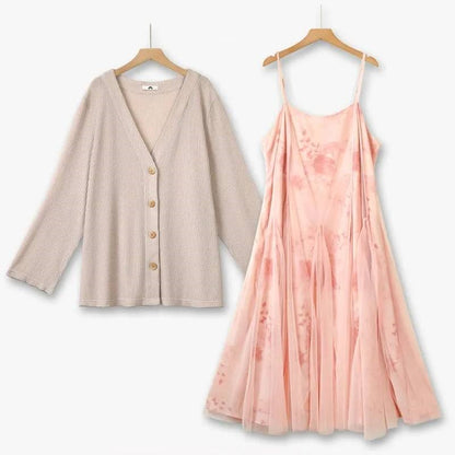 Romantic Floral Two Piece Set - 2Pcs Set - 6XL - image 0