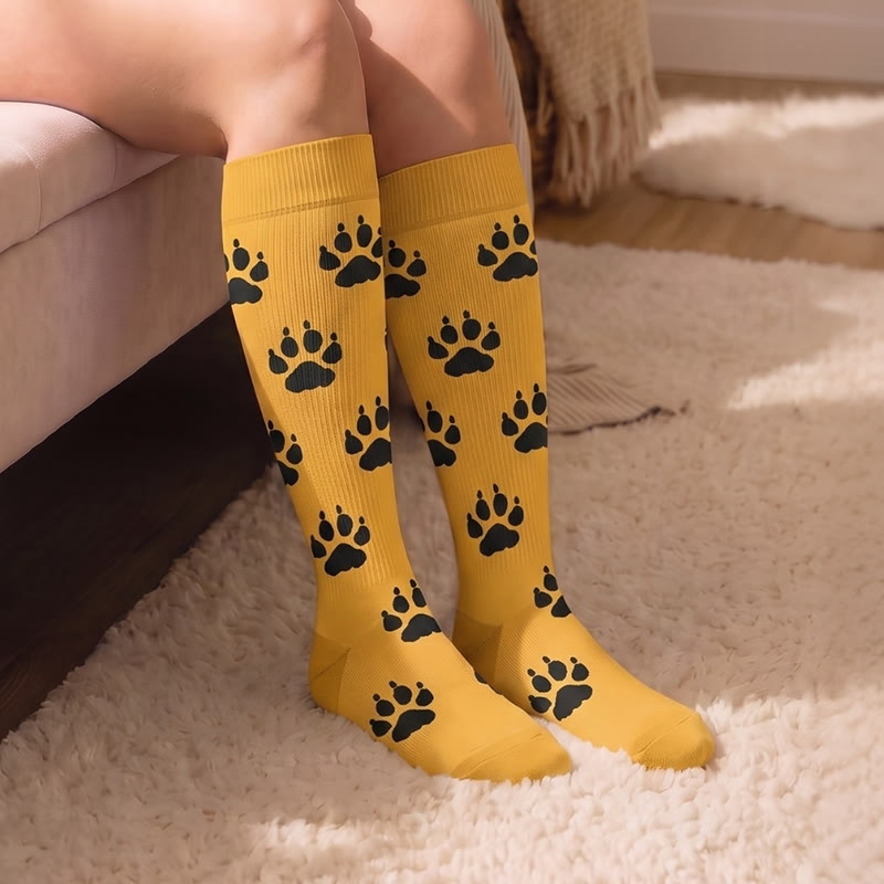 Plus Size Paw Print Compression Socks - image 1