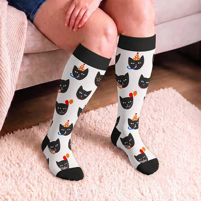 Plus Size Birthday Cheer Gingerbread Compression Socks - image 3