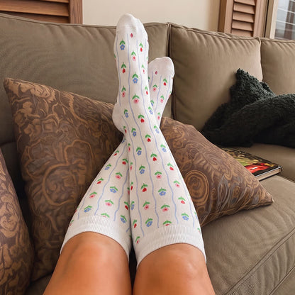 Plus Size Floral Stripe Compression Socks - image 3