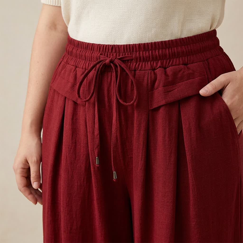 Soft Stretch Wide Leg Casual Pants - image 9