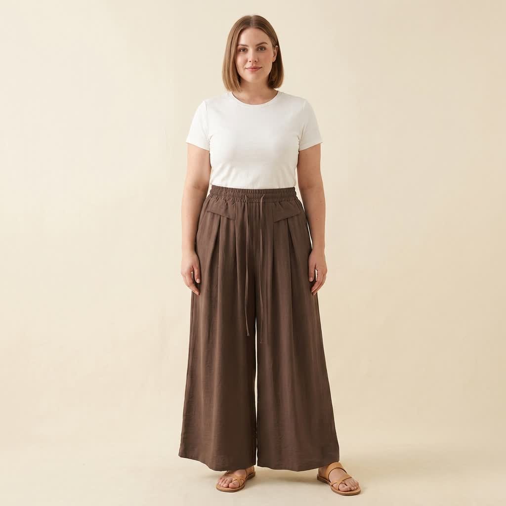 Soft Stretch Wide Leg Casual Pants - image 5