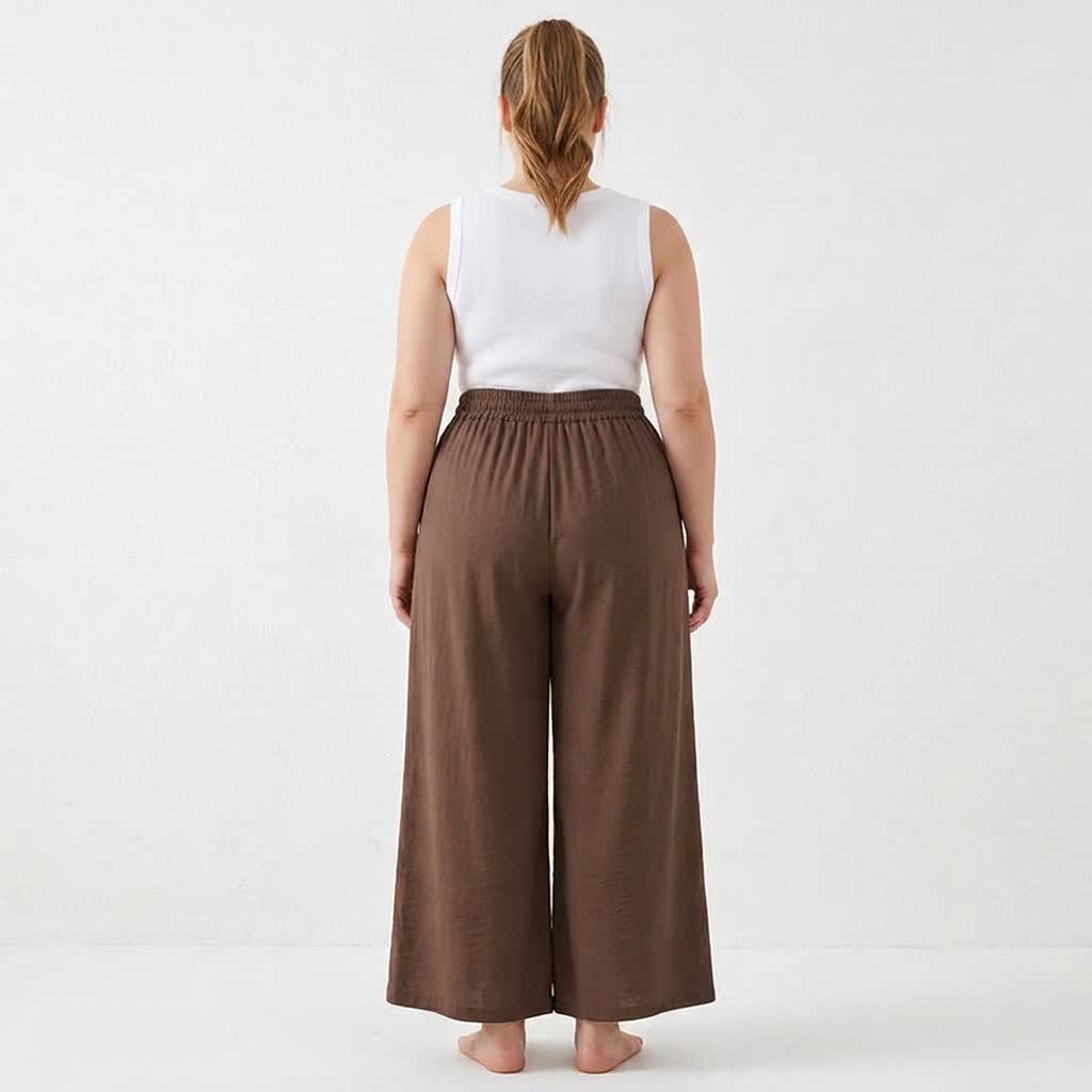 Soft Stretch Wide Leg Casual Pants - image 6