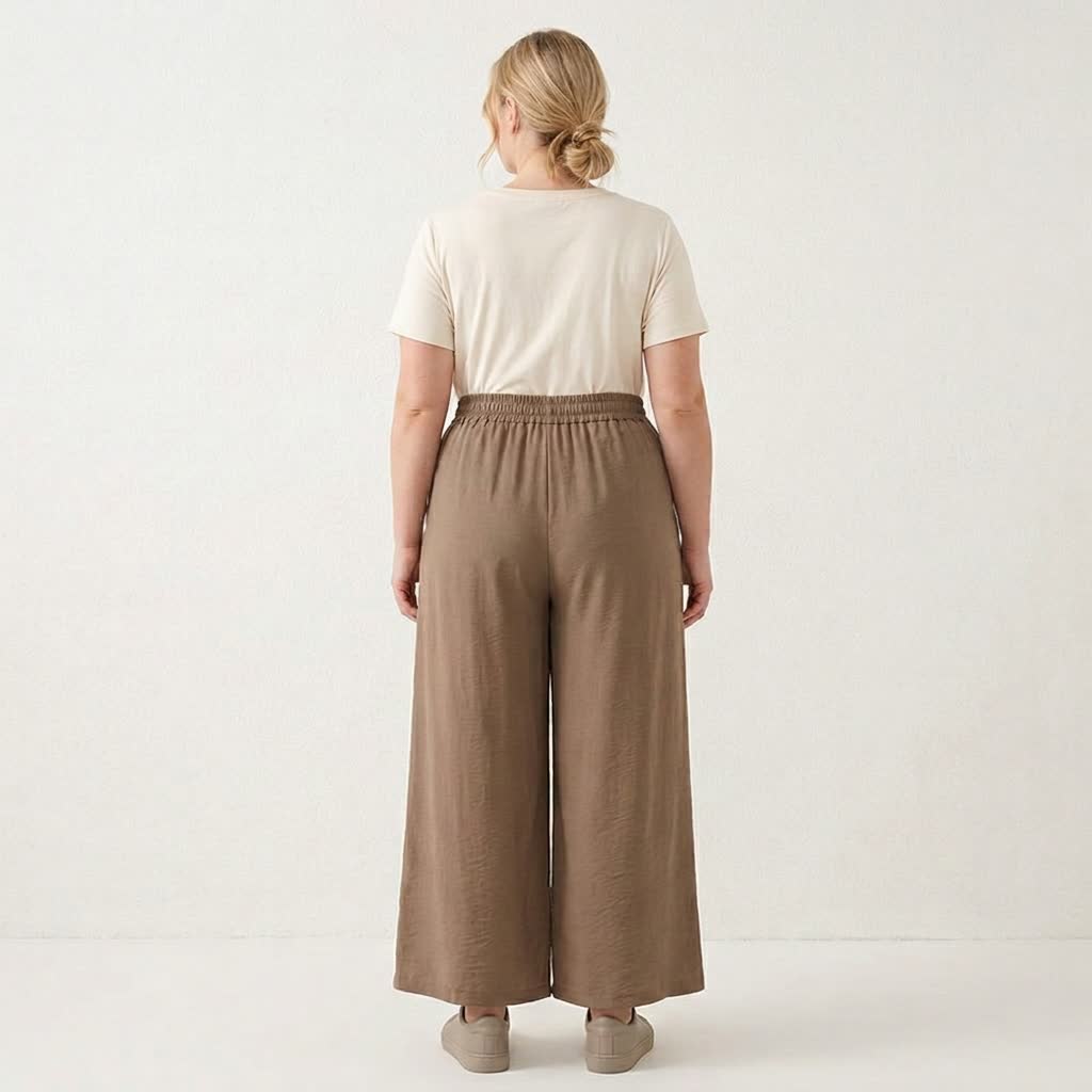 Soft Stretch Wide Leg Casual Pants - image 2