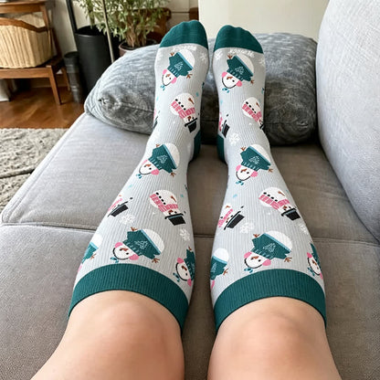 Plus Size Snowman Gingerbread Man Compression Socks - image 1