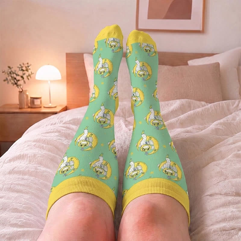 Plus Size Pumpkin Frog Compression Socks - image 1
