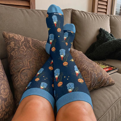 Plus Size Pumpkin Frog Compression Socks - image 3
