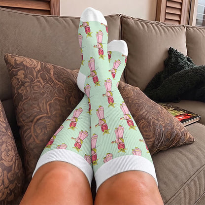 Plus Size Strawberry Kitty Garden Compression Socks - image 2