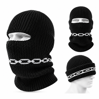 Convertible Ribbed Knit Cold Weather Balaclava Beanie - image 1