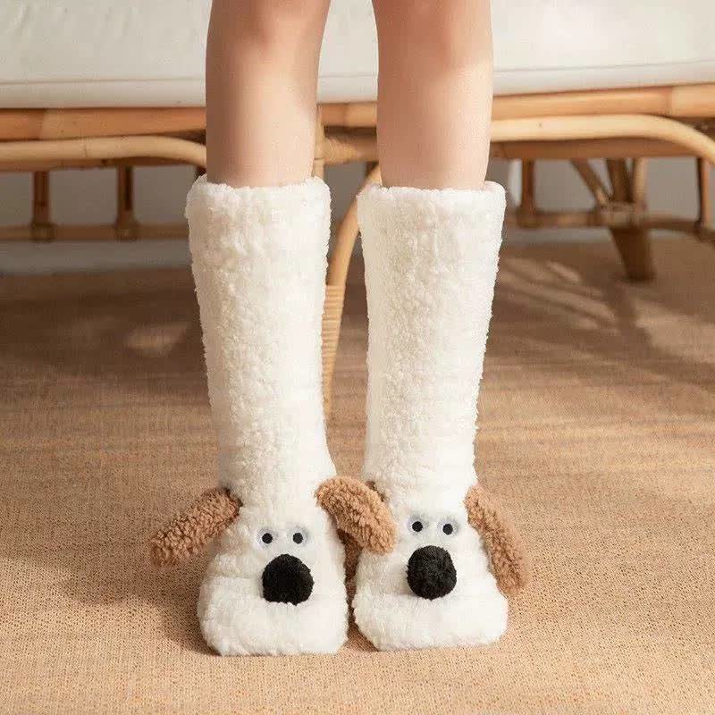 Cozy Puppy Sherpa Home Slipper Socks(2 Pairs) - White - EU36-43(US3-9) - image 3