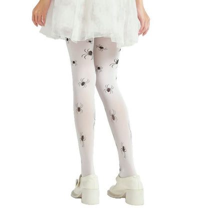 Halloween Spider Print Pantyhose - White - One Size - image 2