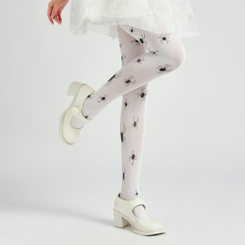 Halloween Spider Print Pantyhose - image 1