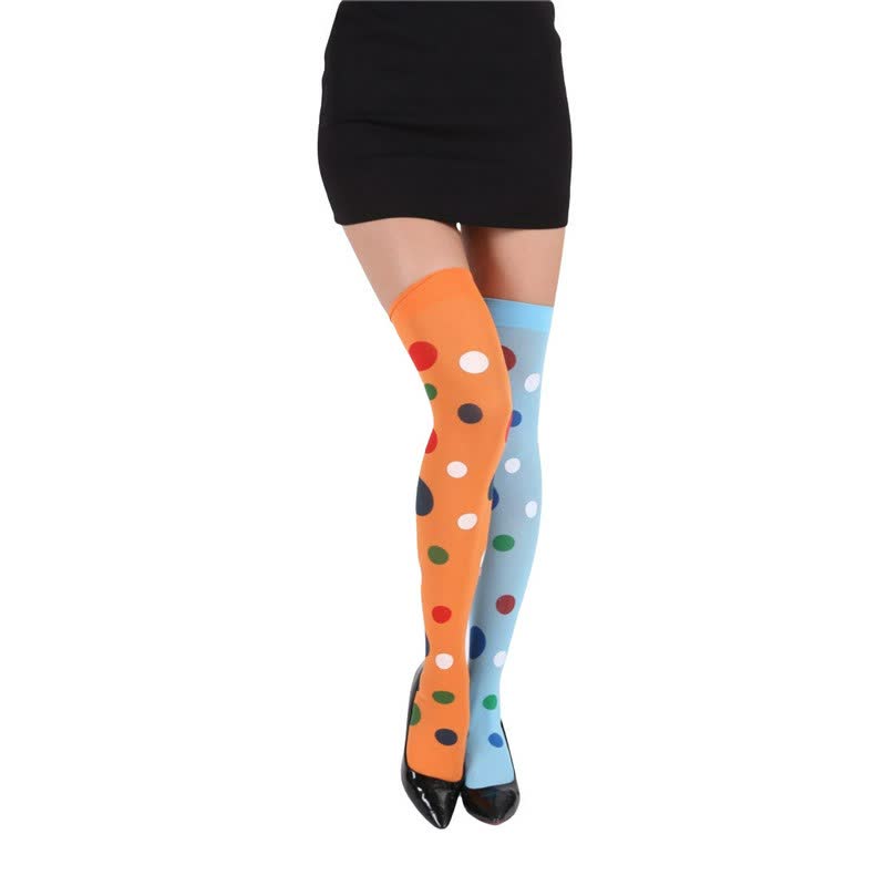 Halloween Sweetheart Stripe Thigh High Socks (2 Pairs) - Orange - One Size - image 0