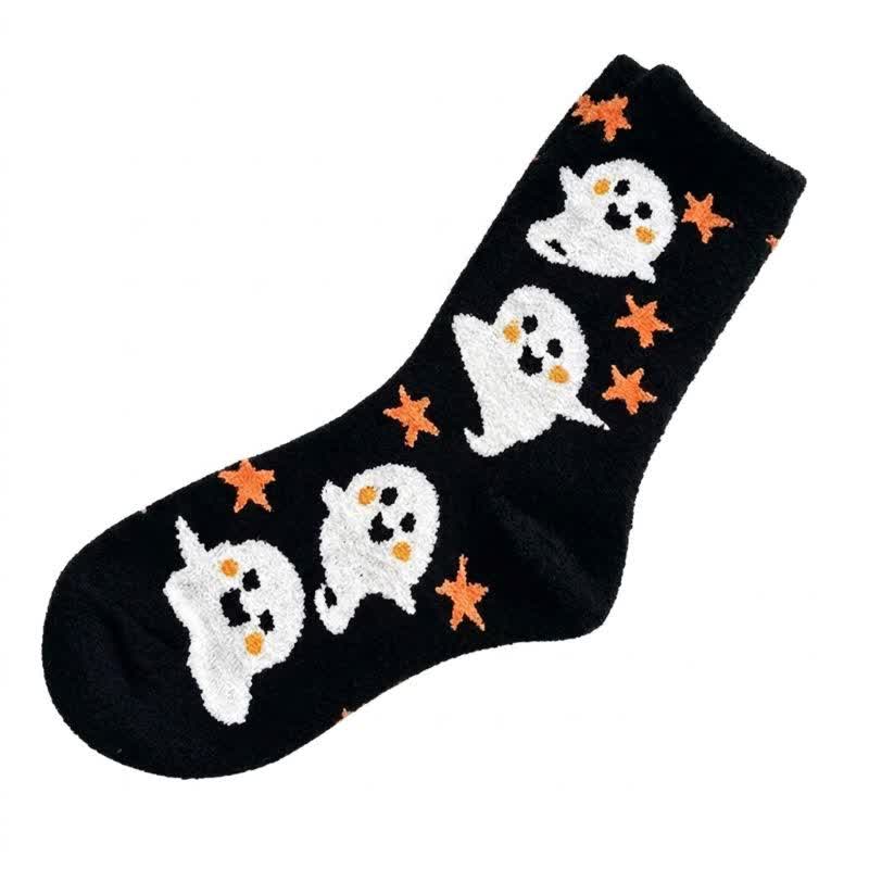 Halloween Pumpkin Quarter Socks (5 Pairs) - Black - EU36-40(US3-7) - image 2