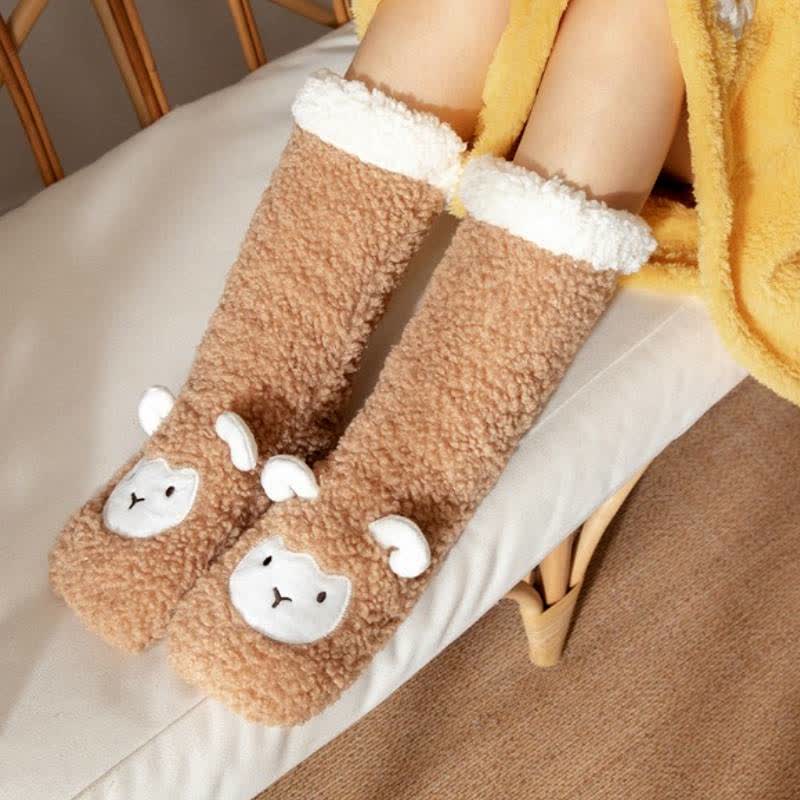 Cozy Sheep Sherpa Slipper Socks - Coffee - EU35-42(US2-8) - image 2