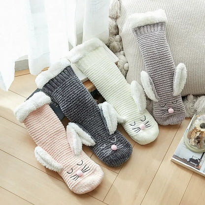 Bunny Fleece Lined Cozy Home Slipper Socks - image 0