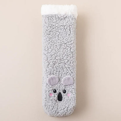 Cozy Cat Face Plush Home Slipper Socks - LightGray - EU36-39(US3-5) - image 4