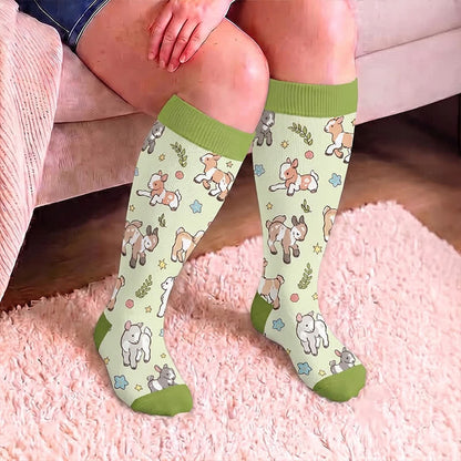 Plus Size Floral Animal Compression Socks - image 1