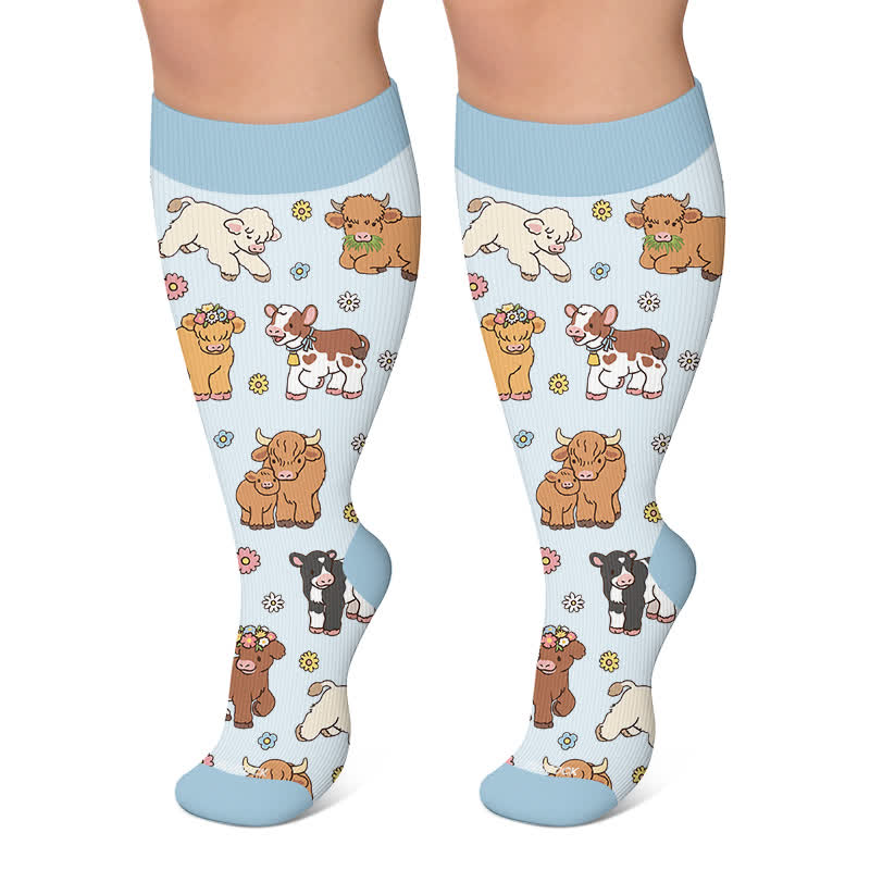 Plus Size Floral Animal Compression Socks - image 4