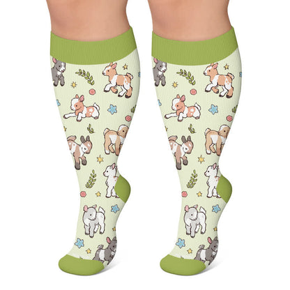 Plus Size Floral Animal Compression Socks - image 5