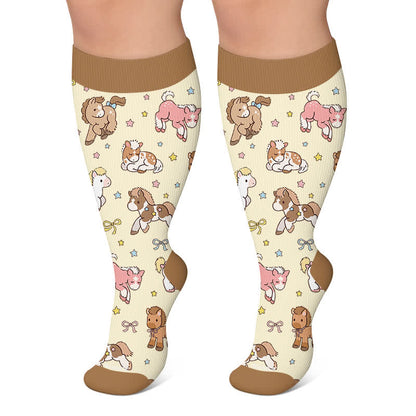 Plus Size Floral Animal Compression Socks - image 6