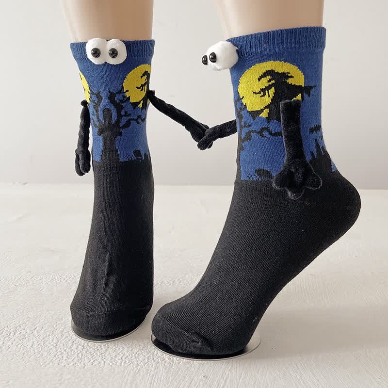 Spooky 3D Eye Halloween Quarter Socks (4 Pairs) - A - EU36-43 (US3-9) - image 1