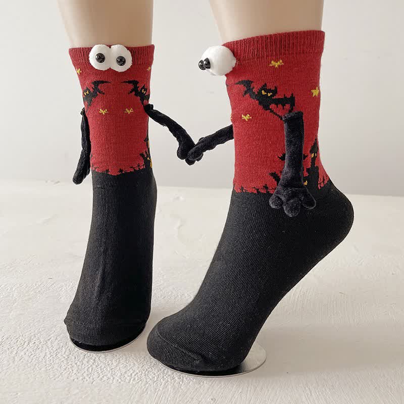 Spooky 3D Eye Halloween Quarter Socks (4 Pairs) - B - EU36-43 (US3-9) - image 2