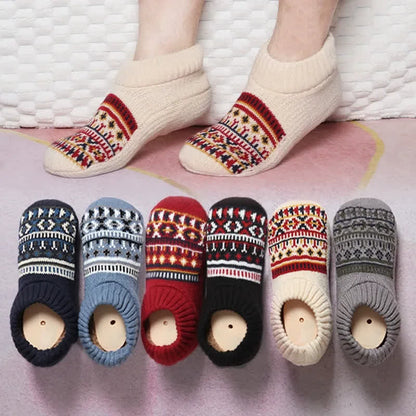 Nordic Knit Cozy Winter Home Slipper Socks - image 0