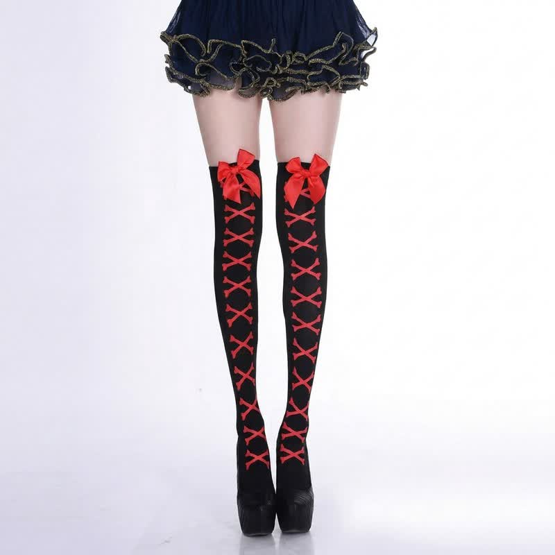 Halloween Bold Thigh High Socks (4 Pairs) - F - EU36-43 (US3-9) - image 6