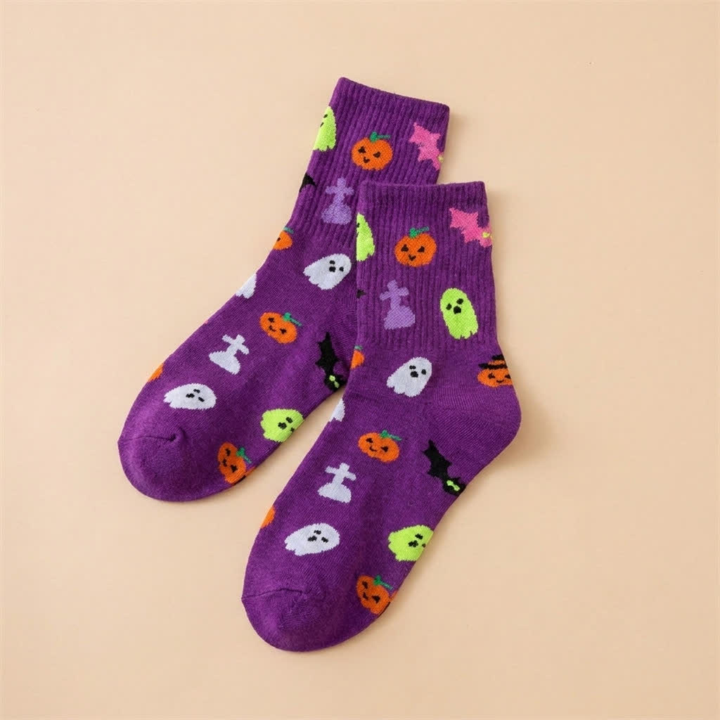 Halloween Print Quarter Socks (6 Pairs) - F - EU36-43 (US3-9) - image 6