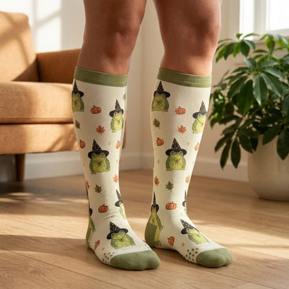 Plus Size Halloween Frog Compression Socks - image 2